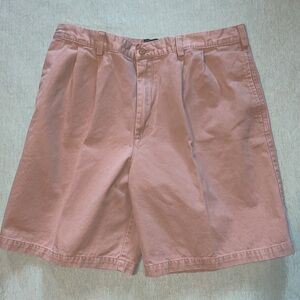 Saddlebred men’s 36” waist pleated front khaki shorts 100% cotton 8.5” inseam